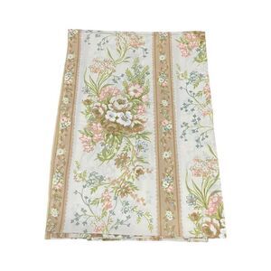 Vintage St Mary Twin Brown Peach MCM Flower Floral Flat Sheets 66x96 Cottagecore
